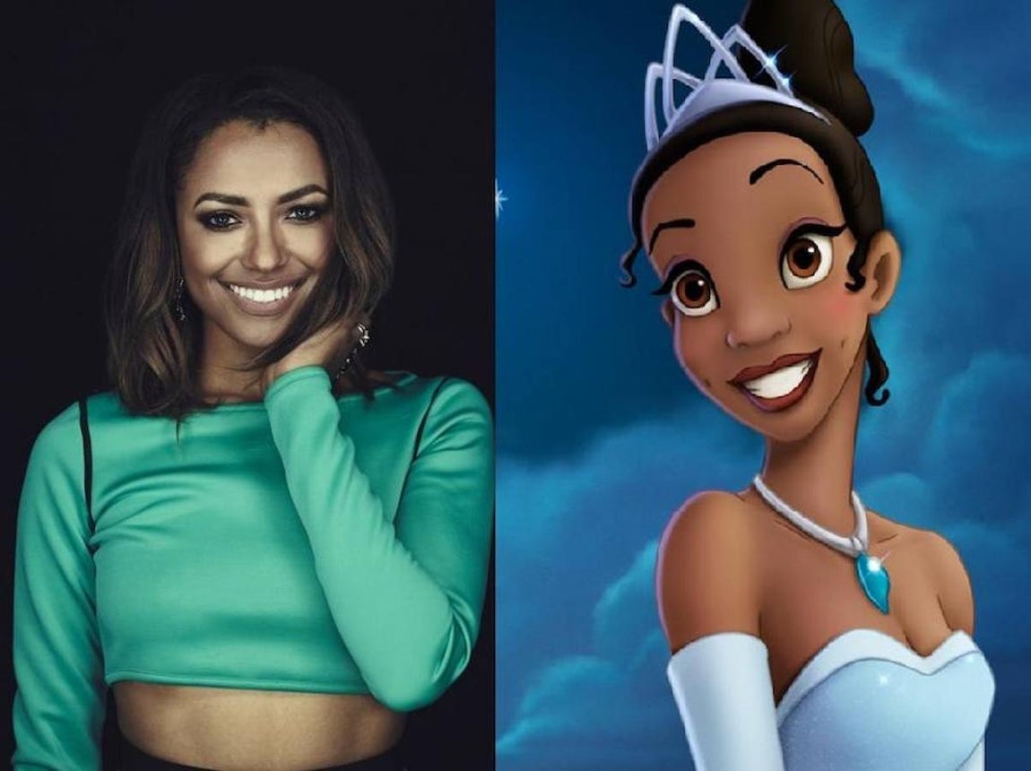 Kat Graham y la princesa Tiana. 