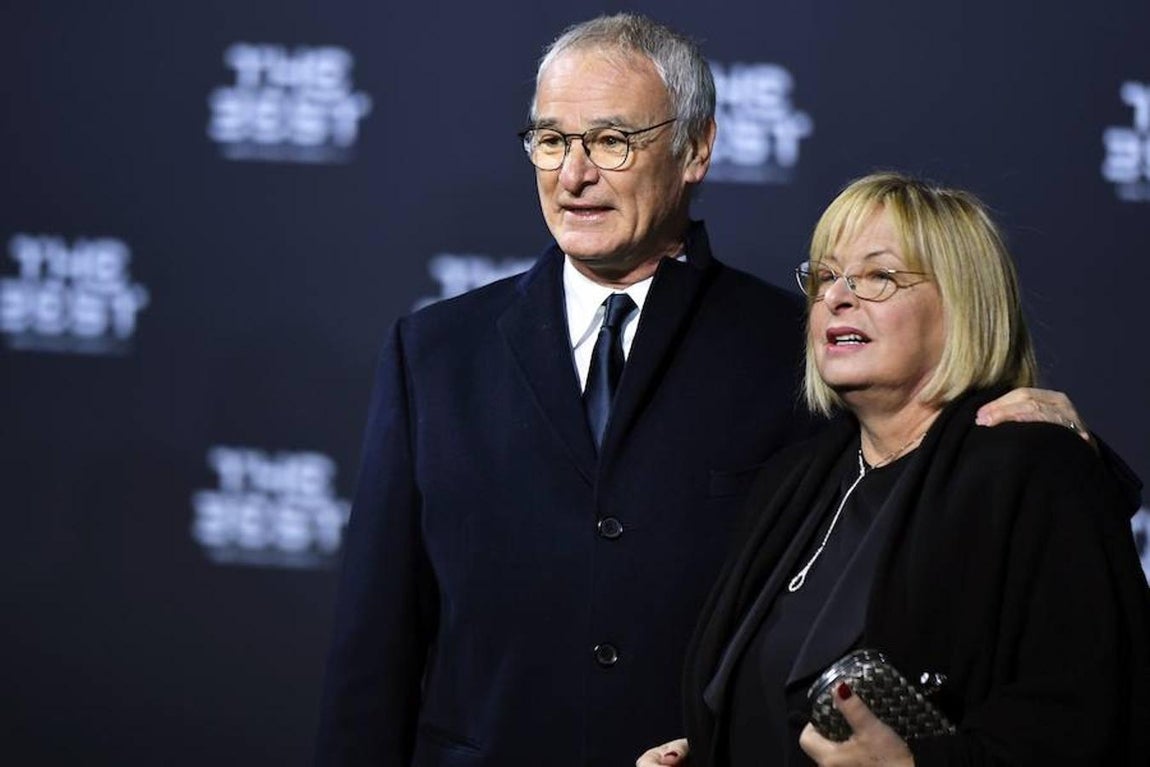 Claudio Ranieri y su esposa Rossana. 