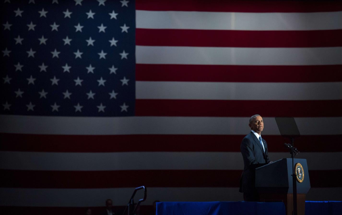 Obama durante el acto de despedida de la Presidencia celebrado en Chicago, Illinois. 