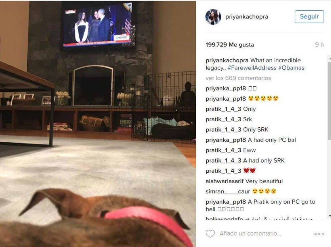 Priyanka Chopra (actriz). «¡Qué increíble legado!»