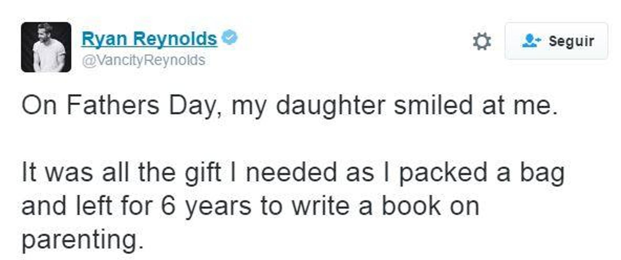 «El Día del padre, mi hija me sonrió.Era todo el regalo que necesitaba mientras empaquetaba una maleta y me iba 6 años para escribir un libro sobre la crianza de los hijos». 