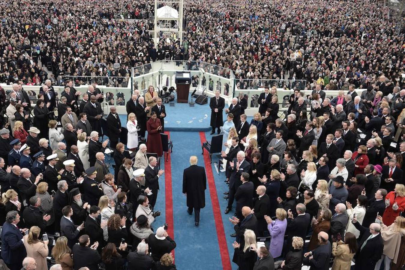 Trump llega a la ceremonia de investidura. 