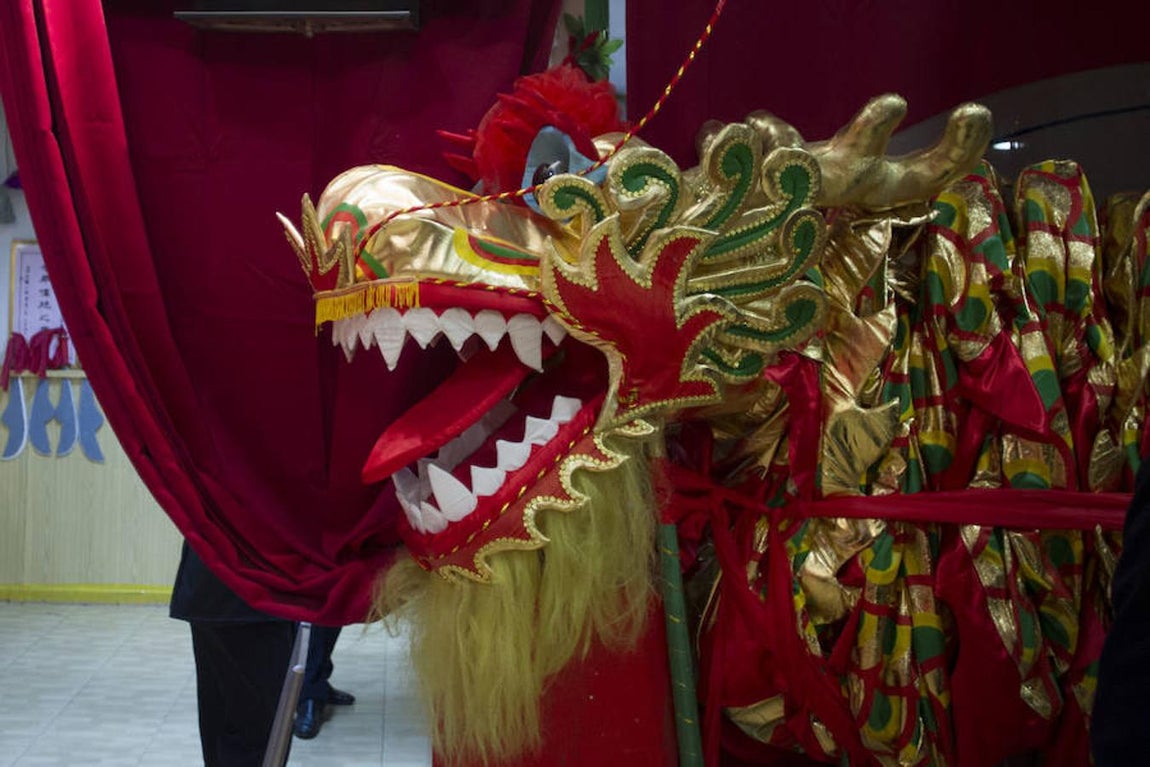 10. El dragón, tal vez el más representativo de la cultura china, espera su momento en el Desfile del próximo sábado, 28 de enero