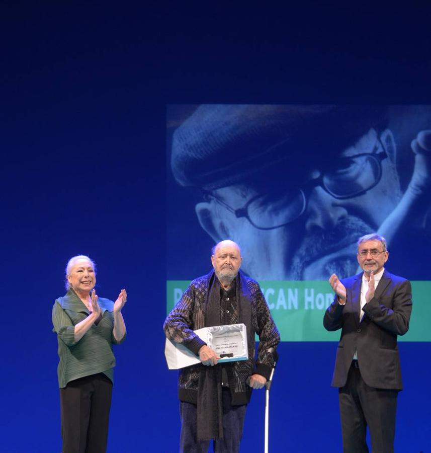 Julio Diamante, Premio Asecan de Honor 2017. Con Cristina Hoyos y Javier Paisano