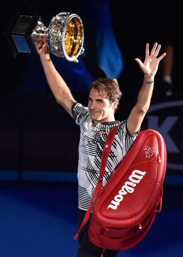 Así ha celebrado Federer su título en el Open de Australia