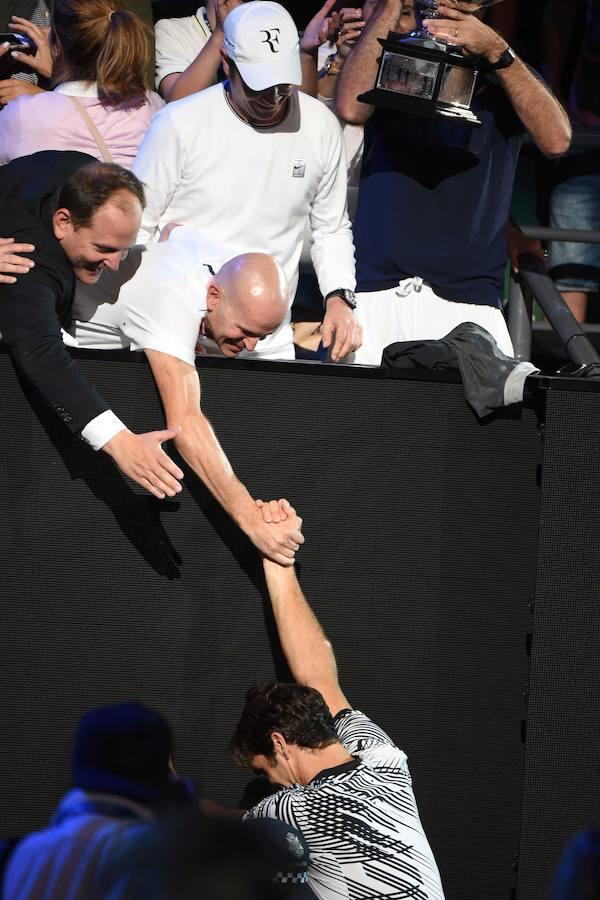 Así ha celebrado Federer su título en el Open de Australia