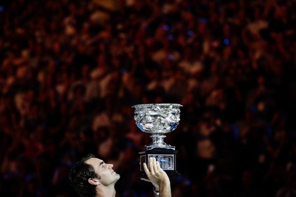 Así ha celebrado Federer su título en el Open de Australia