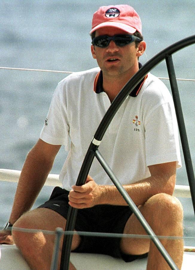  El Principe en la regata One Ton Cup Majorica que se desarrollara hasta el proximo sabado en aguas de Baleares.. 