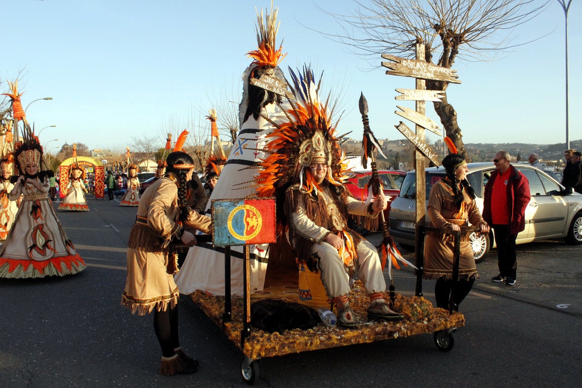 La comparsa Poblado Comanche, de Puerto Lápice, Ciudad Real, la ganadroa de este año. 