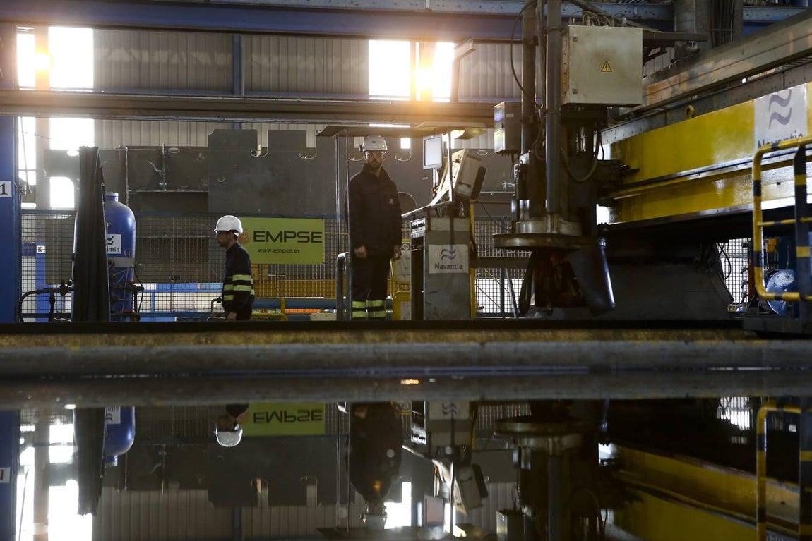 Corte de chapa en Navantia Puerto Real de la subestación &#039;East Anglia One&#039;