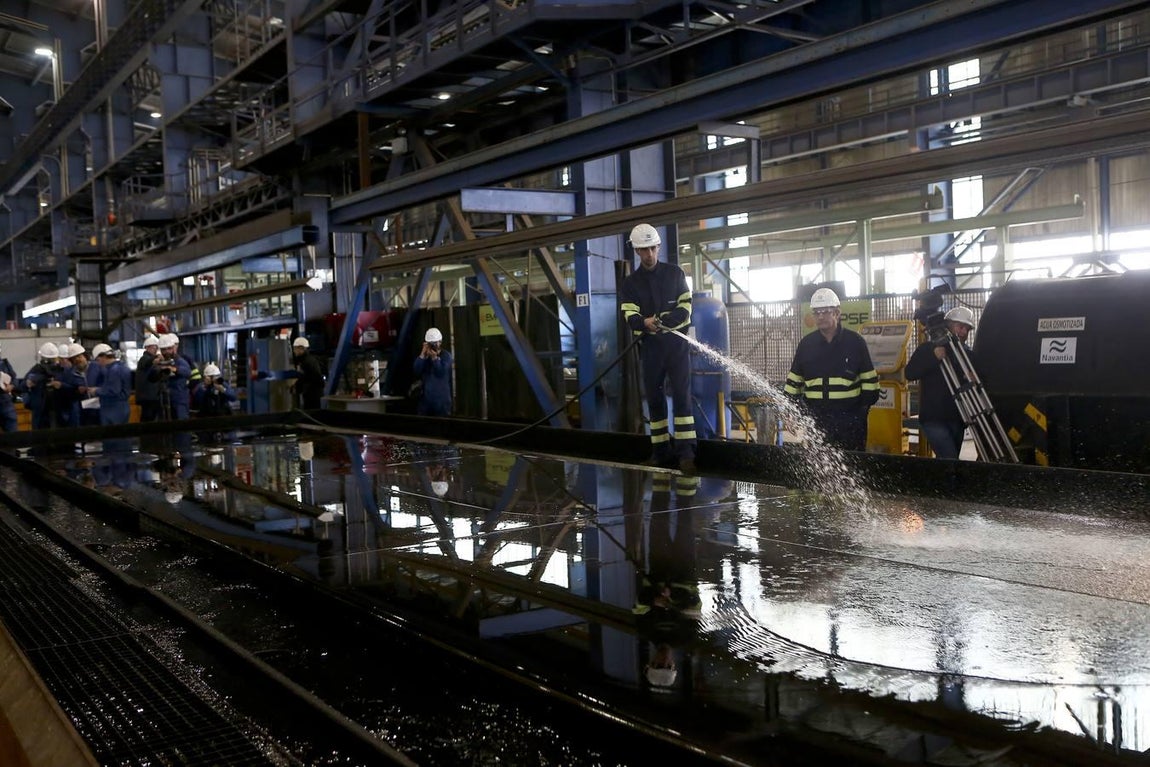 Corte de chapa en Navantia Puerto Real de la subestación &#039;East Anglia One&#039;