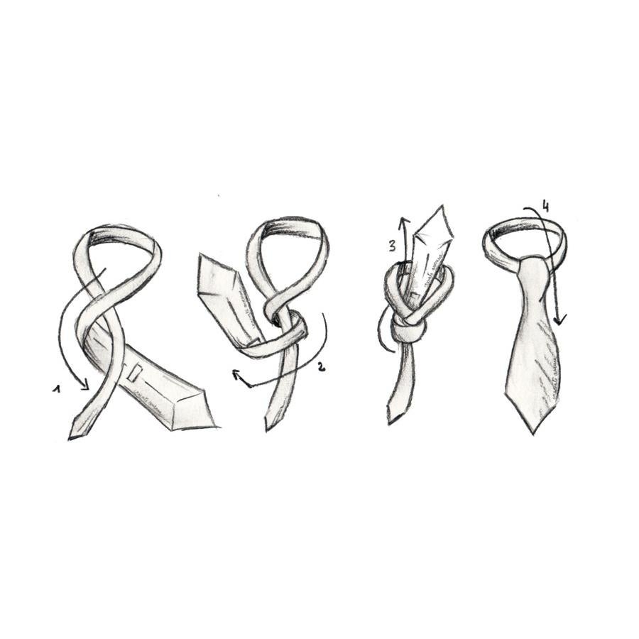 Nudo Onassis. En honor al magnate millonario griego Onassis, un hombre recordado por su elegancia. Este anudado aunque moderno y original es idóneo para eventos formales, se recomienda usar un clip.