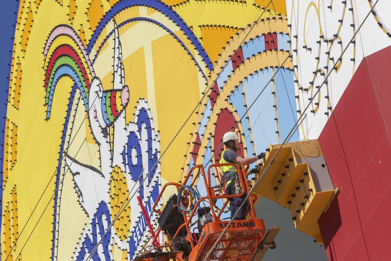 Las imágenes de los preparativos para la Feria de Abril de Sevilla 2017