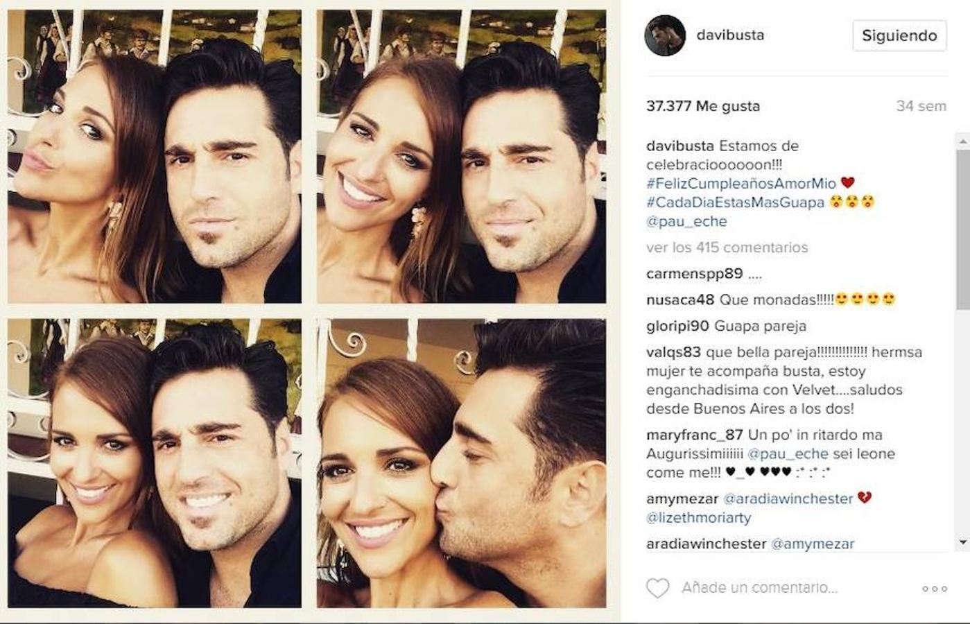 Así de cariñoso felicitaba David Bustamante a su mujer a través de Instagram, «Cada día estás más guapa». 