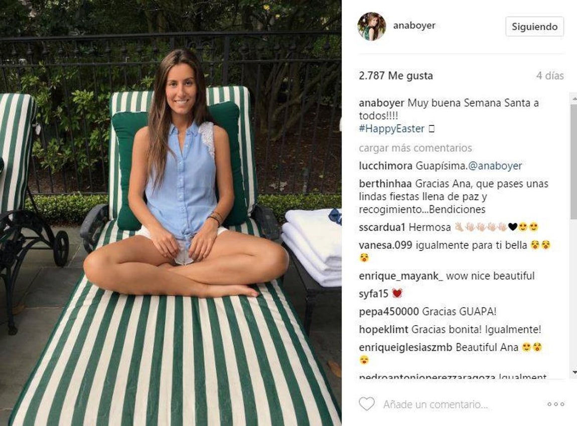 Ana Boyer. La hija de Isabel Preysler ha viajado hasta Miami junto a su pareja, Fernando Verdasco. La pequeña de las Preysler ha aprovechado el viaje para visitar a su hermano Julio, fruto de la relación entre su madre y el cantante Julio Iglesias