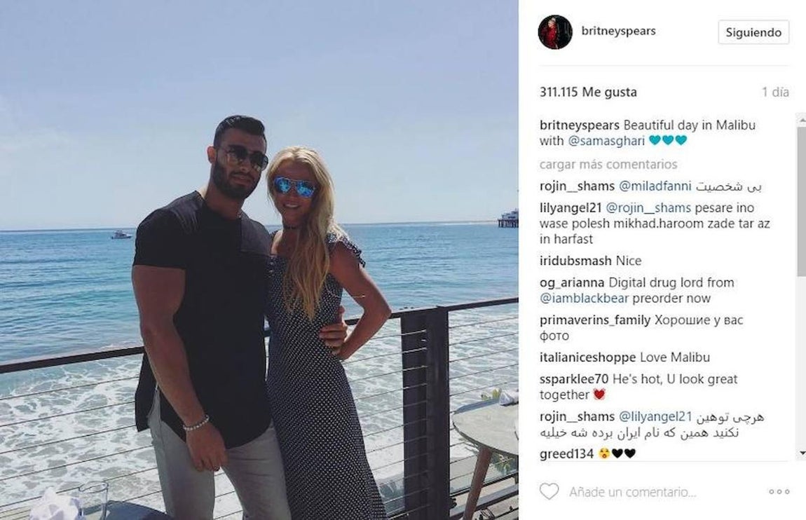 Britney Spears. La cantante y su pareja, con el bailarín, de 22 años Sam Asghari, se han desplazado hasta Malibú para disfrutar de unos románticos días juntos
