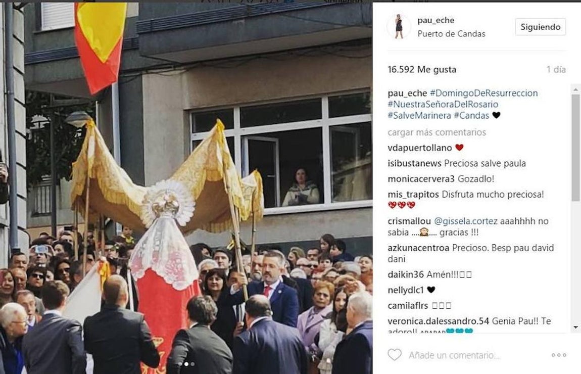 Paula Echevarría. En sus primera vacaciones de Semana Santa sin David Bustamante, la actriz ha disfrutado de las procesiones de Candás, Asturias, junto a su familia y a su hija Daniella