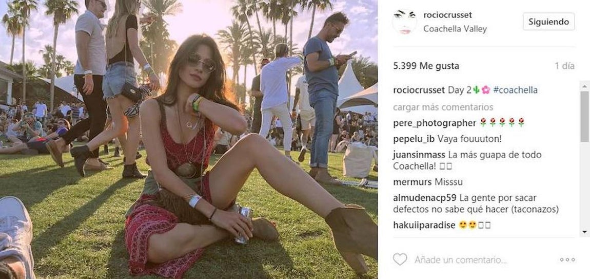 Rocío Crusset. Coachella ha sido uno de los destinos elegidos por muchas celebrities. Modelos, influencers o actrices han disfrutado del primer fin de semana del festival de música de Indio, California