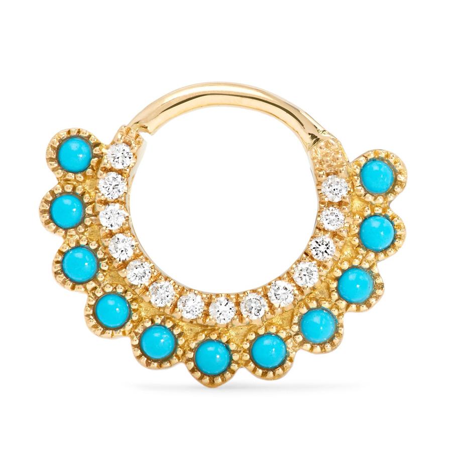 Pendiente en 18k con piedras (870€).