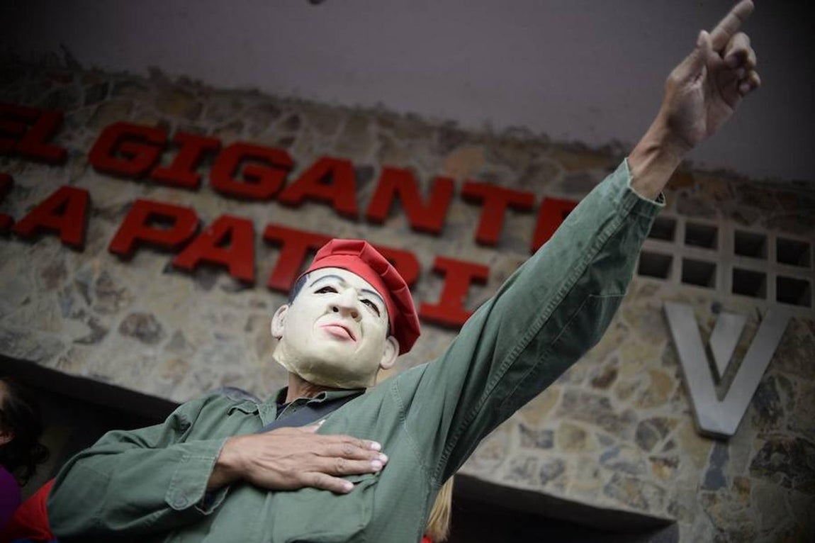 Manifestantes en Caracas contra el Gobierno de Maduro. 