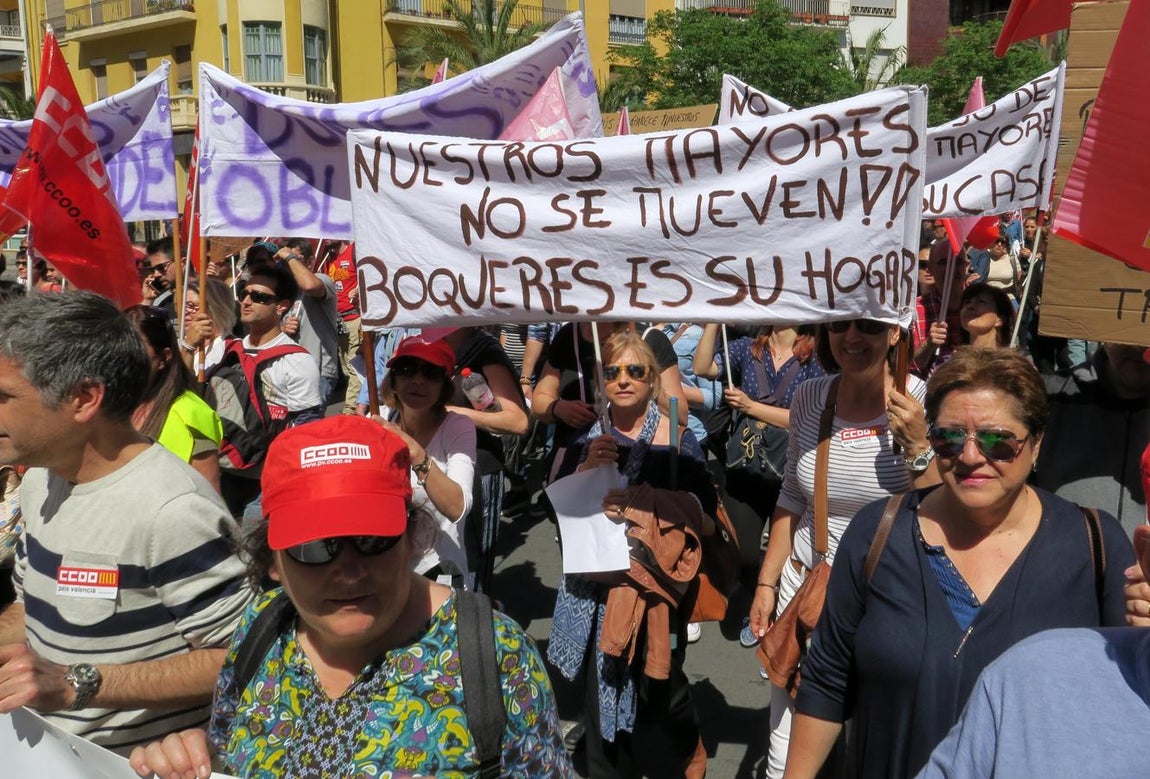 Marcha del Primero de Mayo en Alicante. 
