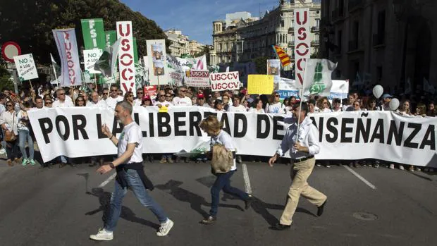 Imagen de la manifestación en defensa de la educación concertada en Valencia