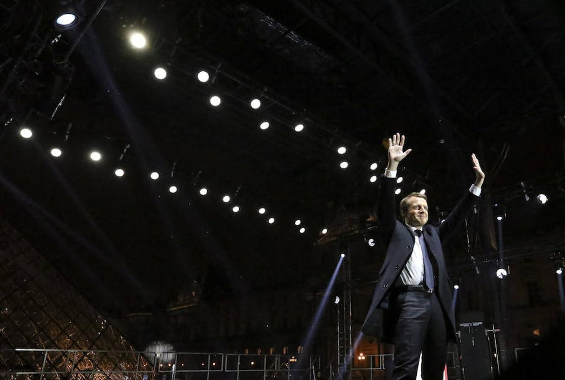 La celebración de Emmanuel Macron, en imágenes