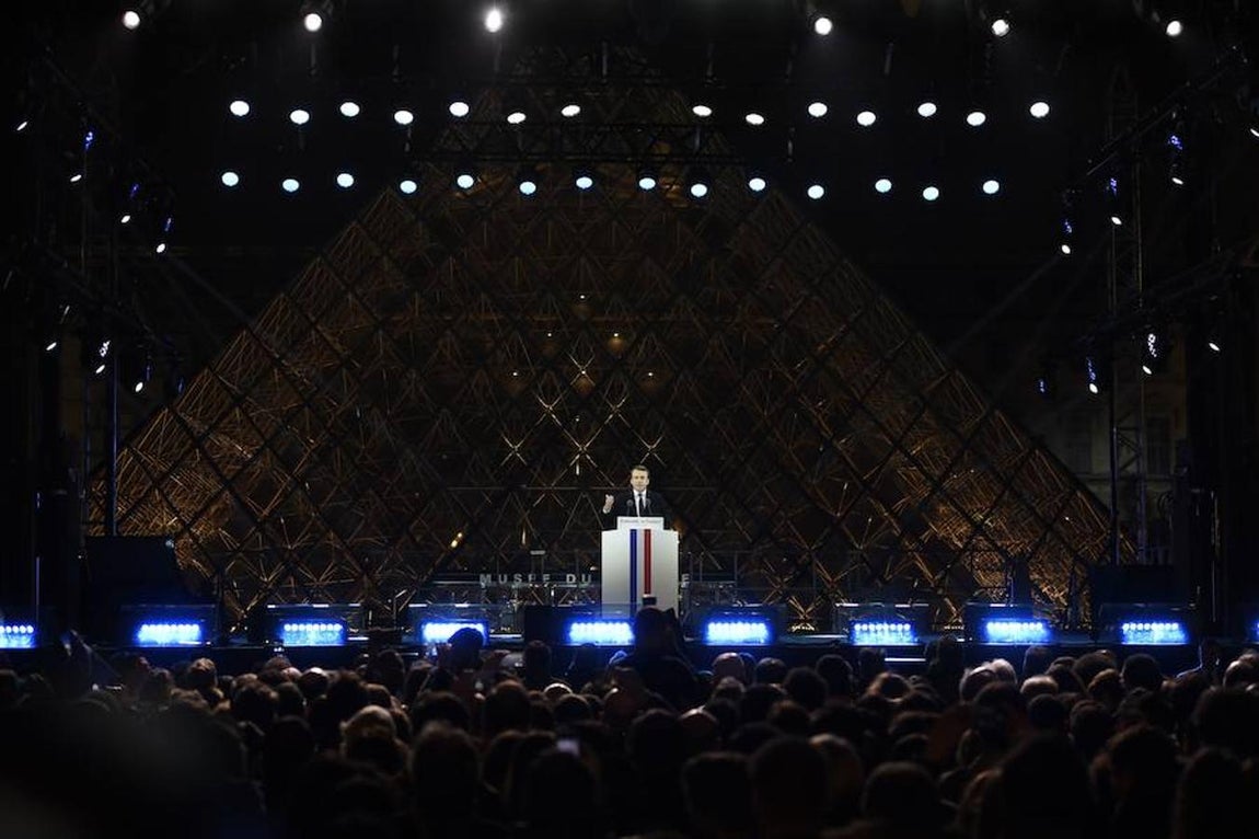 La celebración de Emmanuel Macron, en imágenes