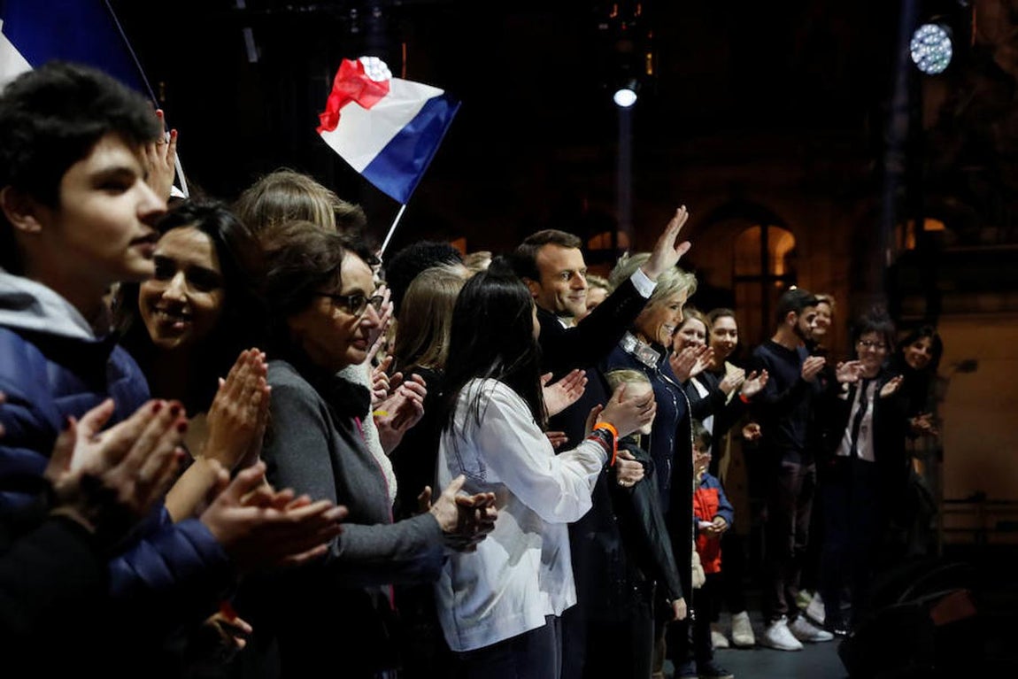 La celebración de Emmanuel Macron, en imágenes