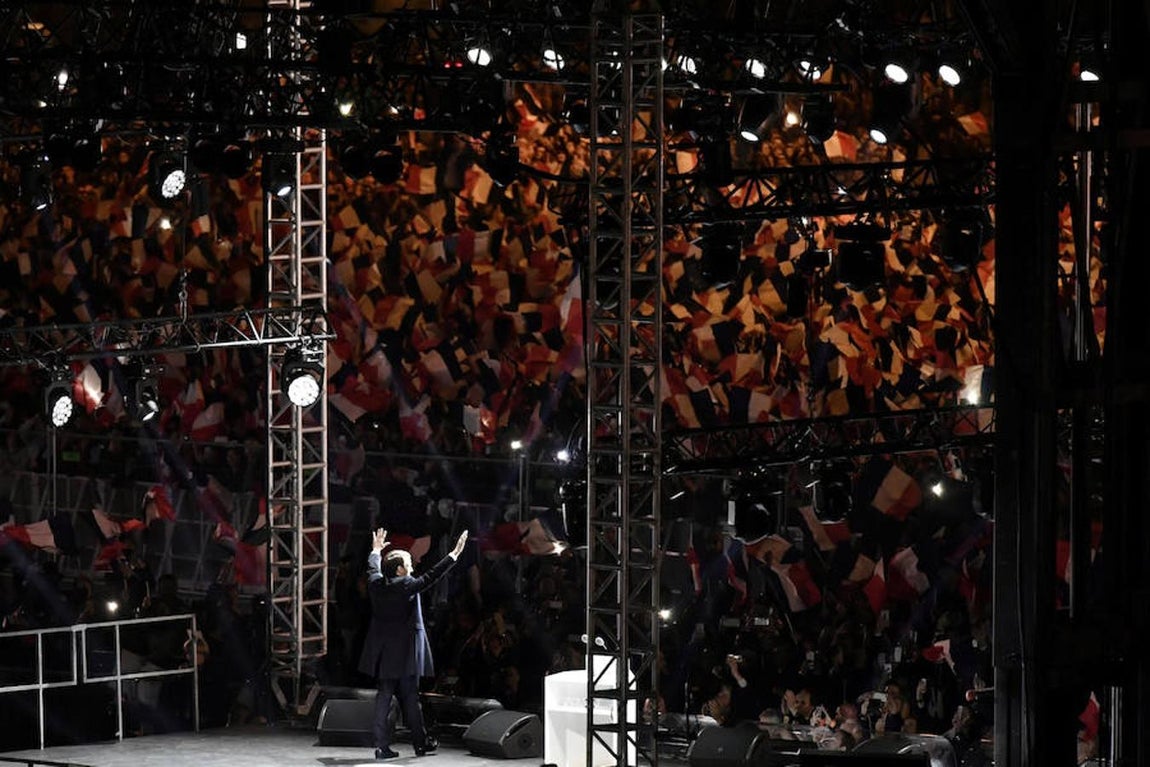 La celebración de Emmanuel Macron, en imágenes