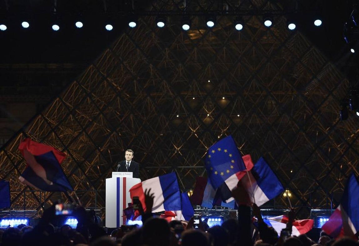 La celebración de Emmanuel Macron, en imágenes