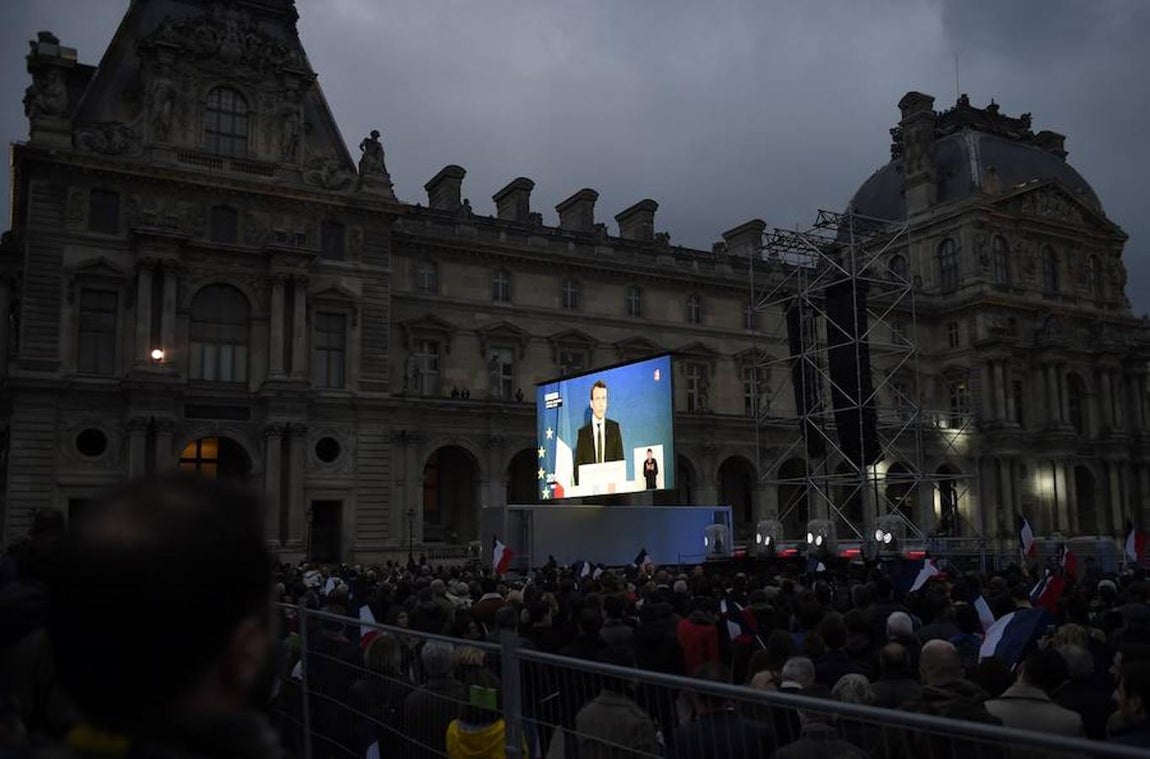 La celebración de Emmanuel Macron, en imágenes