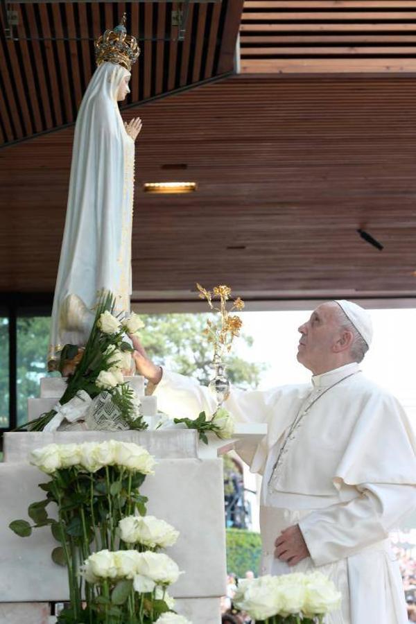 El Papa Francisco durante su visita a Fátima, en Portugal.. 