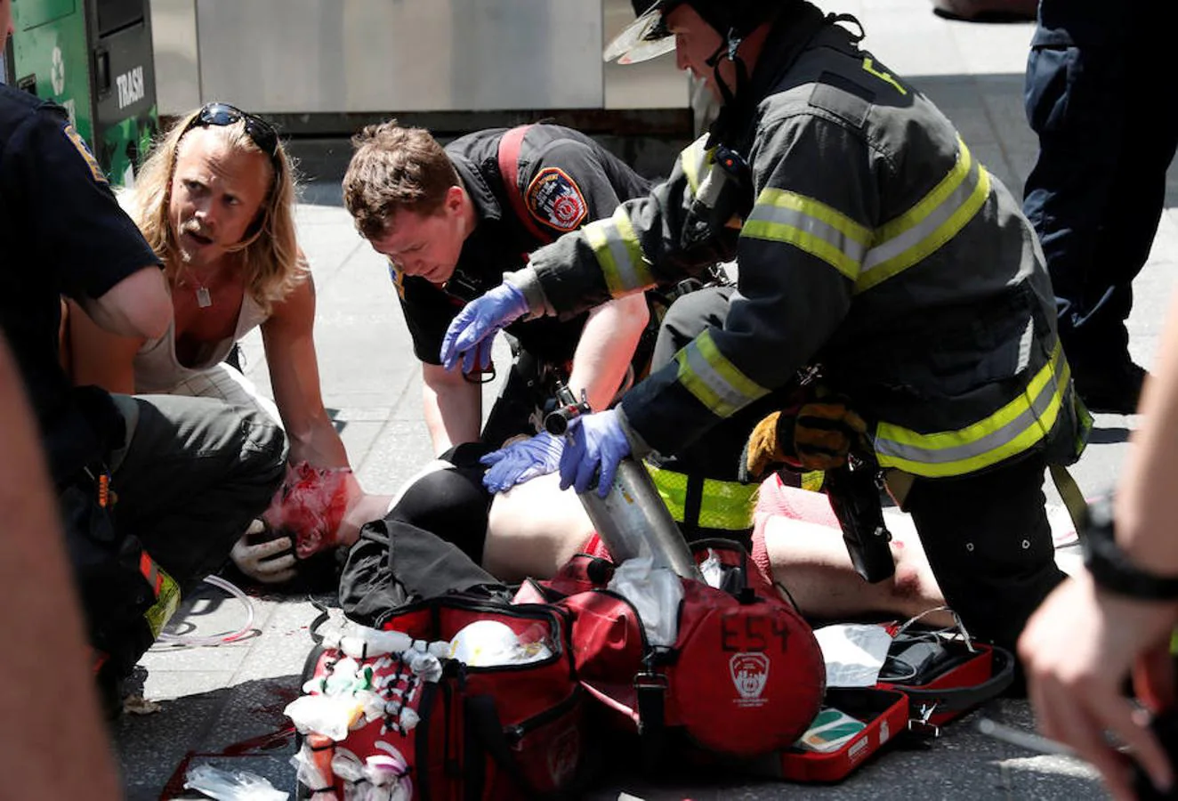 Las imágenes que deja el atropello múltiple en Nueva York 