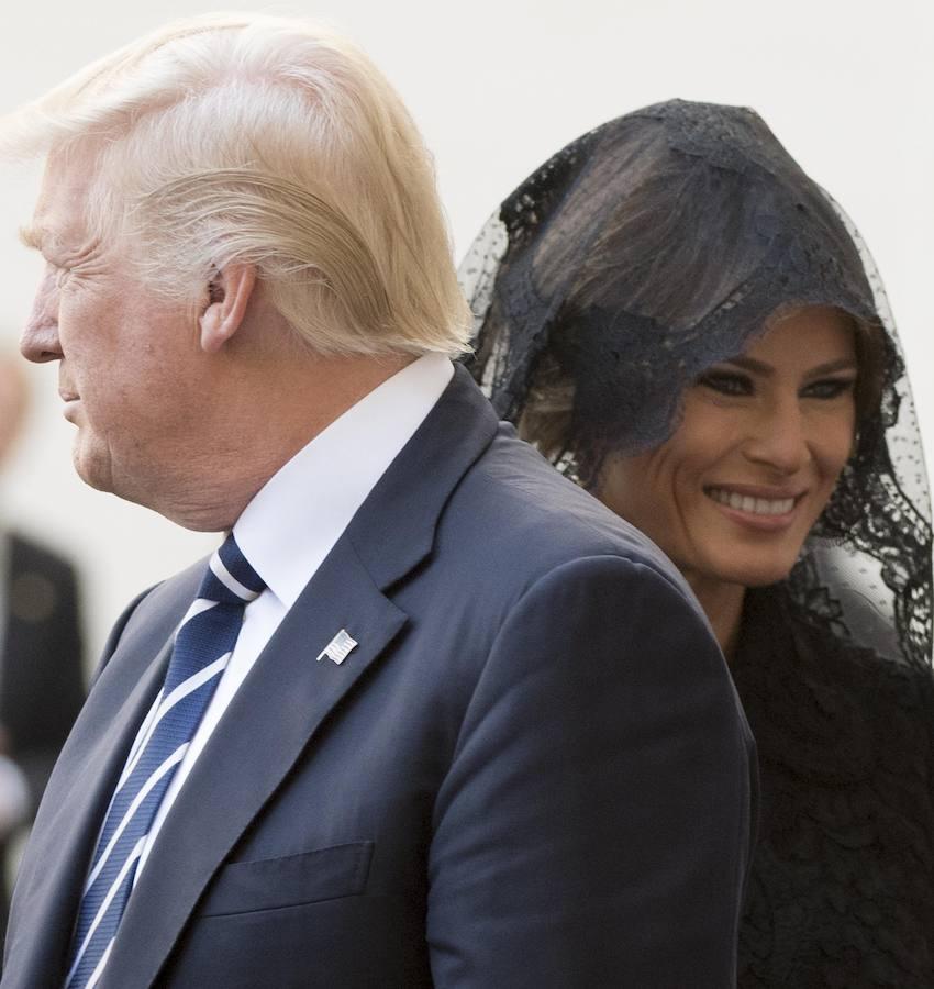 Trump y su mujer en el Vaticano. 