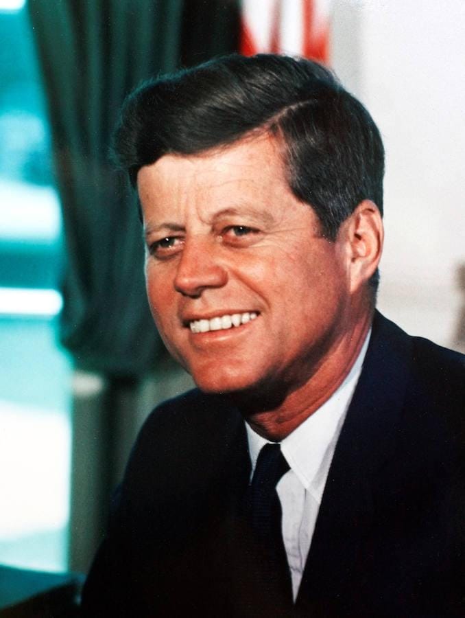 El presidente Kennedy, en la Casa Blanca en el año 1963