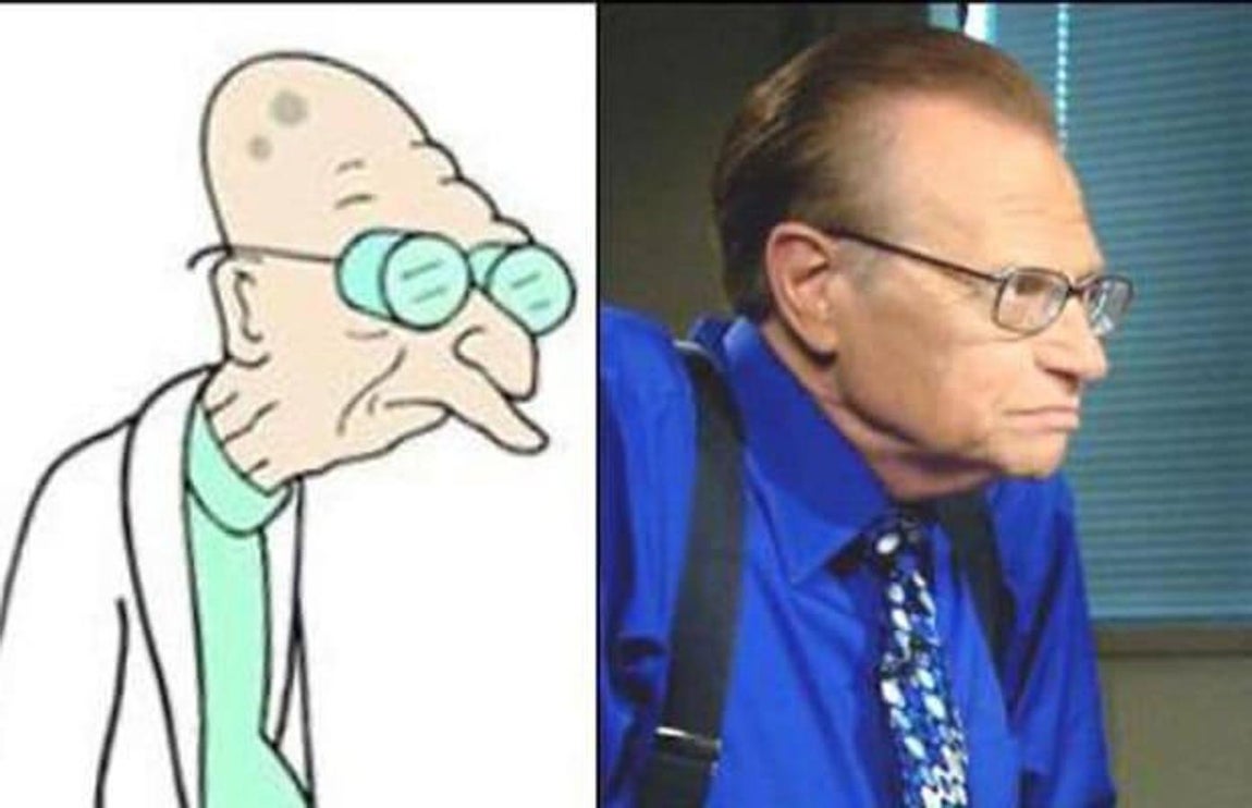 Profesor Farnsworth, «Futurama» / Larry King. 