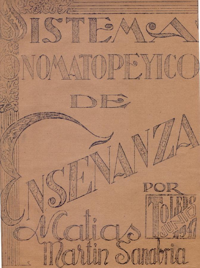 Portada del Sistema onomatopéyico impreso a multicopista en 1947. Archivo particular FMS. 