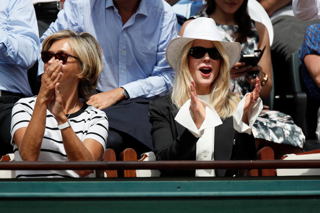 La actriz Nicole Kidman, en la final de Roland Garros que ha enfrentado a Rafael Nadal y Stanislas Wawrinka.. 