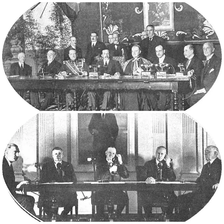 Conferencia inaugural trasatlántica entre Madrid y Washington, en 1928, en el periódico Nuevo Mundo
