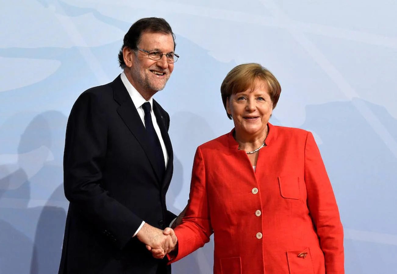 Mariano Rajoy y Angela Merkel en el G-20