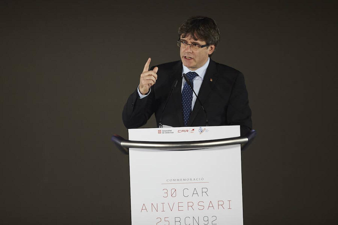 Carles Puigdemont durante su discurso en Sant Cugat