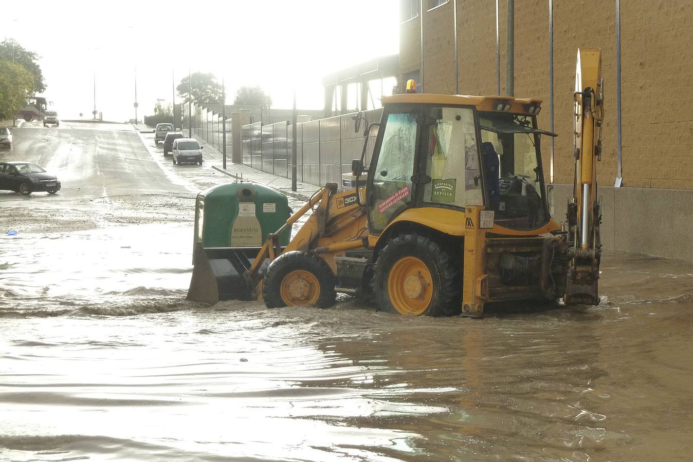 Una fuerte tormenta de quince minutos provoca inundaciones en Estepa