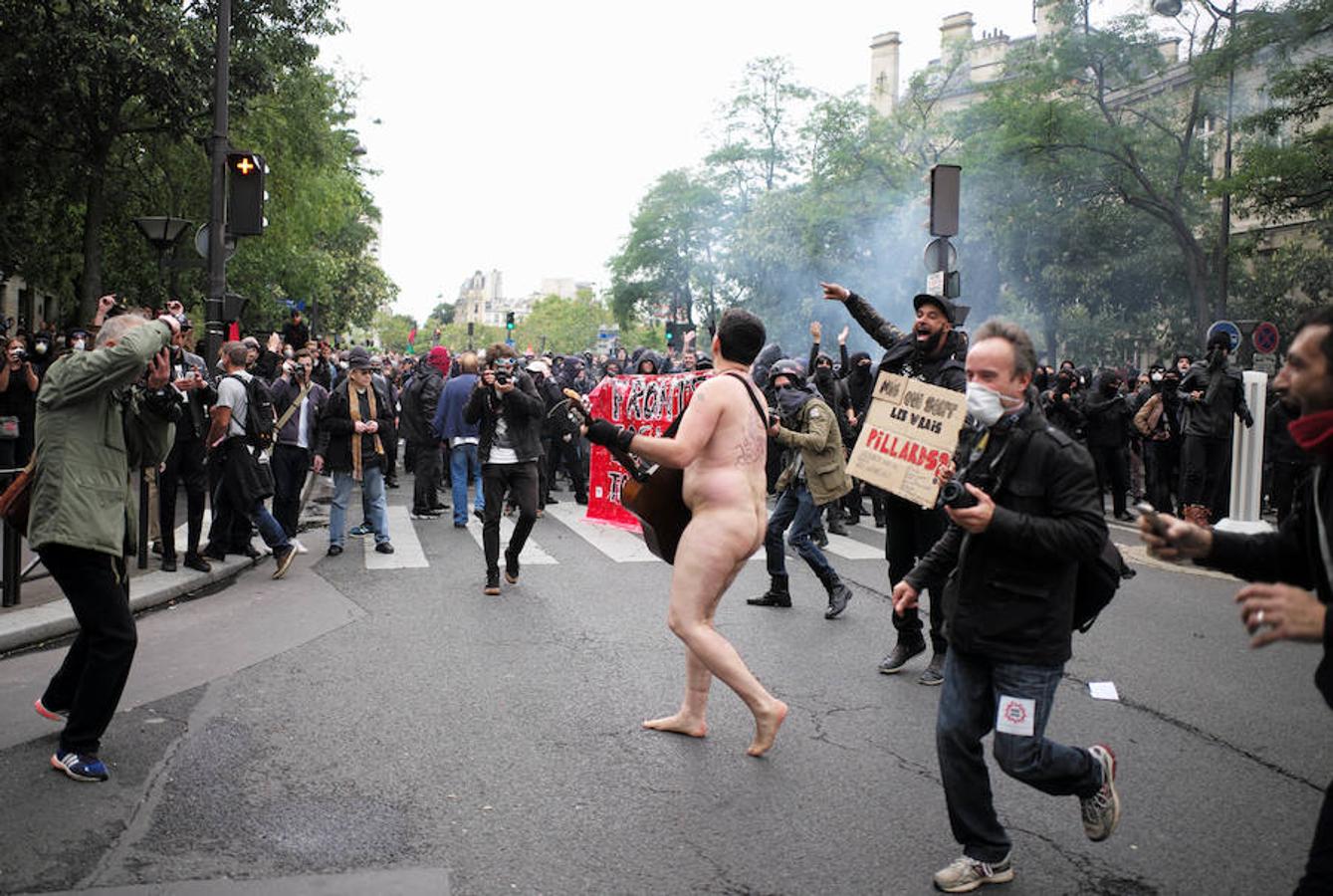 Manifestantes en las calles de Paris. 