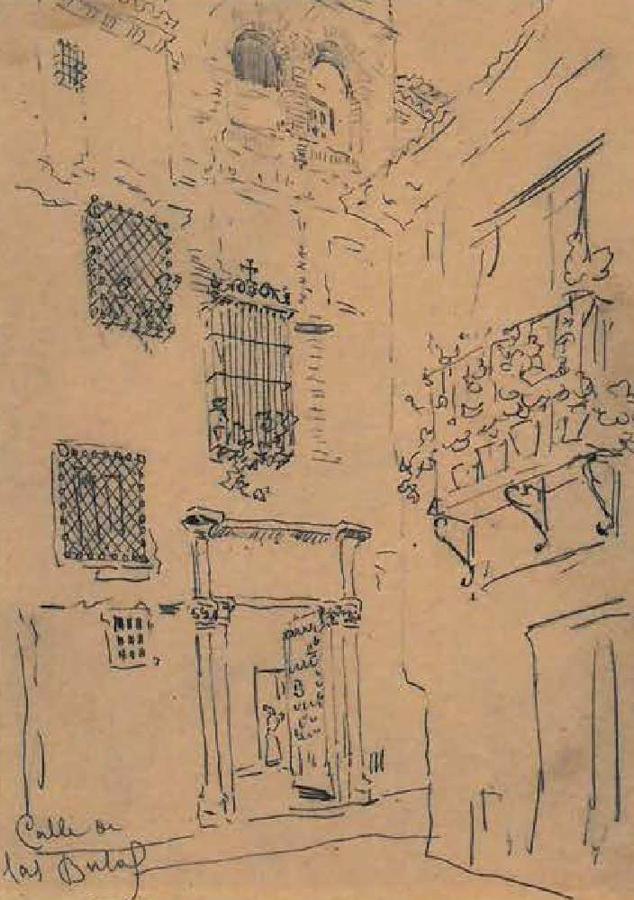 Apunte de Enrique Vera (1886-1956) de la Casa de las Cadenas (ca. 1925) REVISTA ARCHIVO SECRETO Nº 2. TOLEDO. 