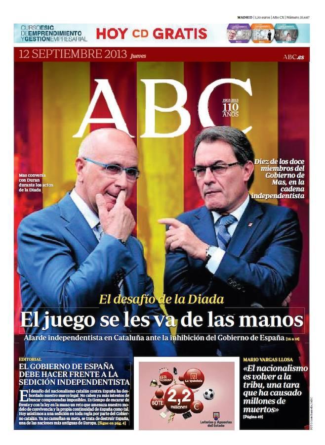 Con el paso de los años, el día de Cataluña (la Diada), se ha politizado en favor de los independentistas, que han convertido la fiesta de todos los catalanes en una apología de la sedición. 
