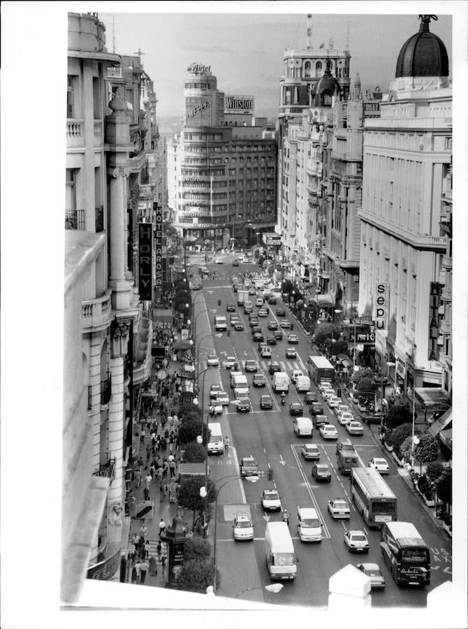 Vista aérea de la Gran Vía en 1997
