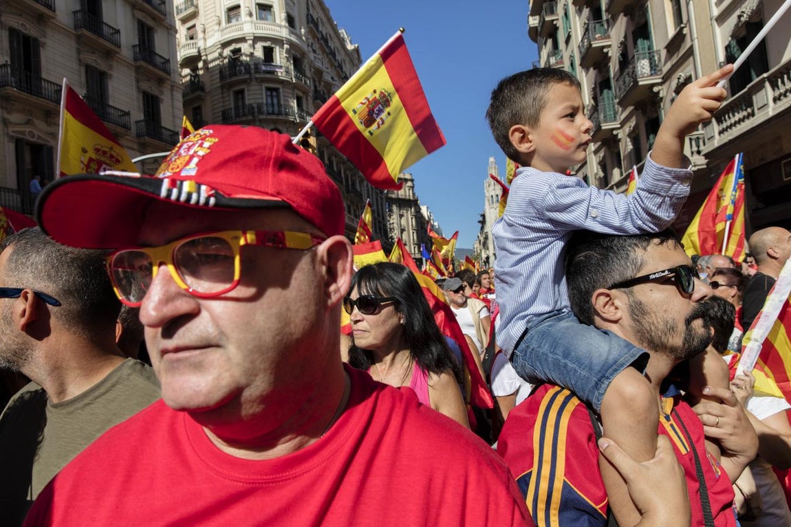 Casi un millón de personas recorrieron Barcelona. Al final de la manifestación, Mario Vargas Llosa declaro: «Desde hace unos años el nacionalismo está causando estragos también en Cataluña». El premio Nobel de Literatura proclamó este domingo en Barcelona que «ninguna conjura independentista destruirá la democracia española» y recordó que la nación española tiene «500 años de historia» que los secesionistas no pueden fragmentar. 