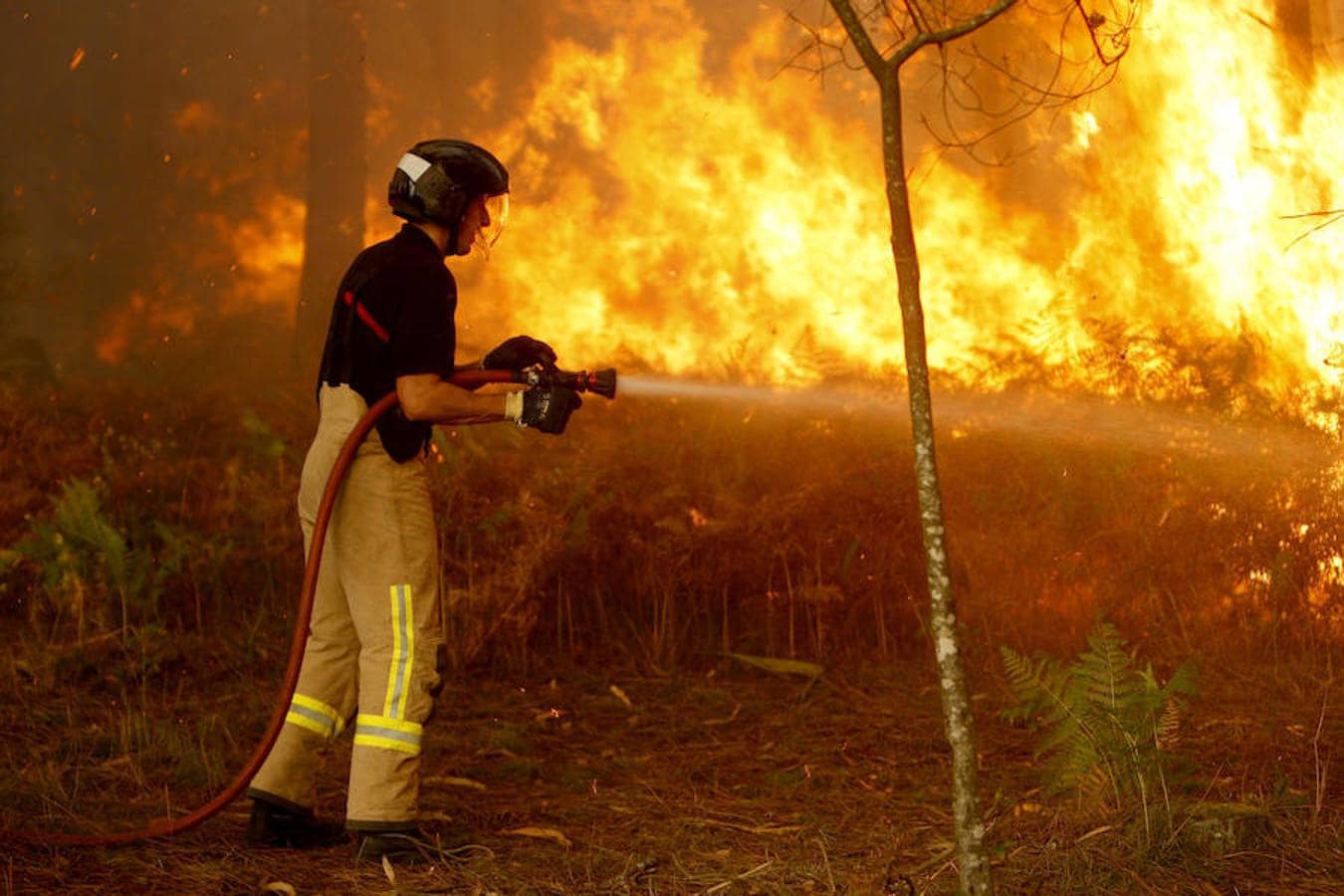 Más de 80 incendios cercan Galicia y fuerzan el desalojo de poblaciones. 