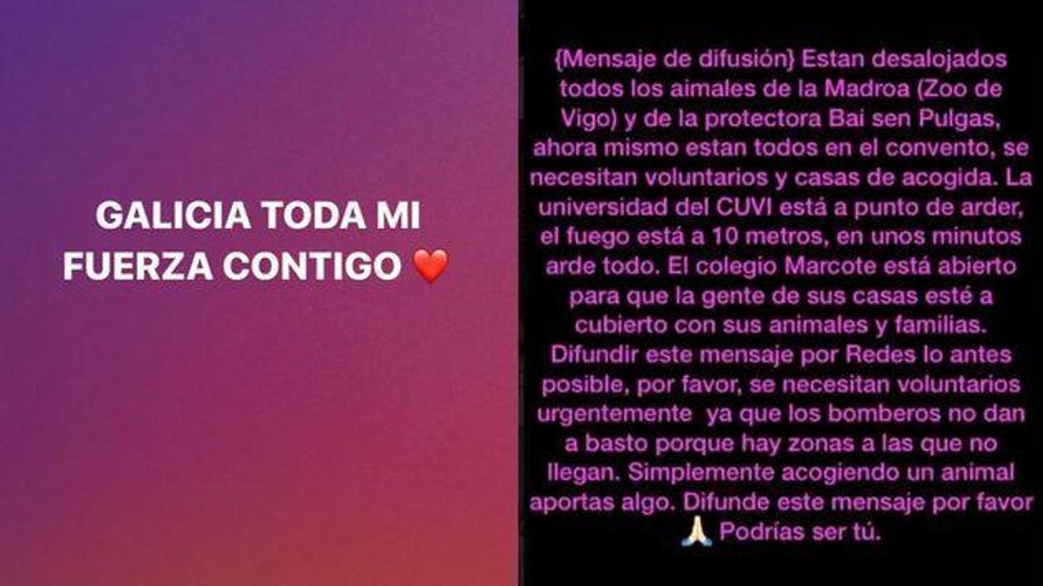 Los famosos se solidarizan con los afectados por los incendios